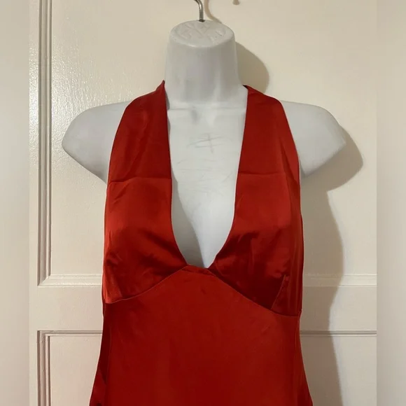 NWT Princess Polly Red satin slip dress fevers halter mini dress red - Picture 5 of 7